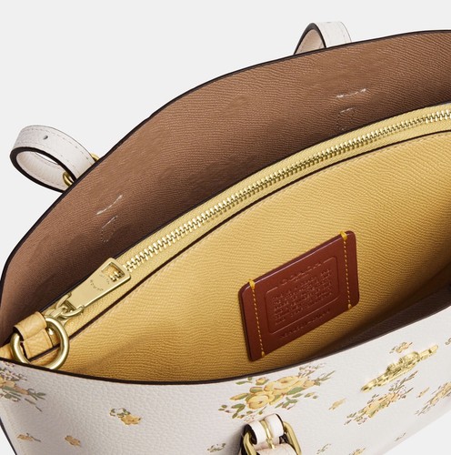 COACH CAL44 Mollie Tote Bag 25 With Floral Print Double Face & Pebble Leather - Picture 11 of 18
