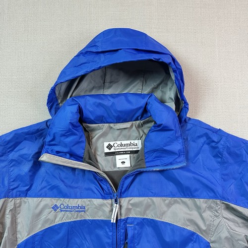 Columbia wasserdichte Windbreaker Jacke versteckte Kapuze Herren durchgehender Reißverschluss Large neu - Bild 11 von 13