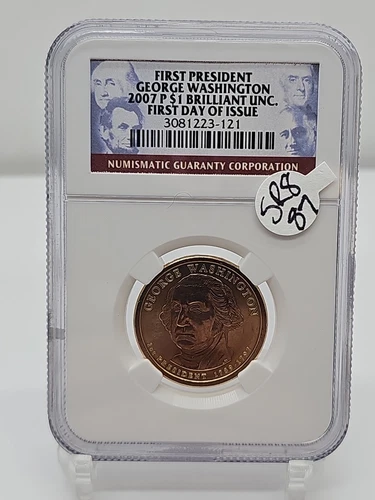 2007 P George Washington Presidential Dollar First Day Issue BU NGC SR8-87