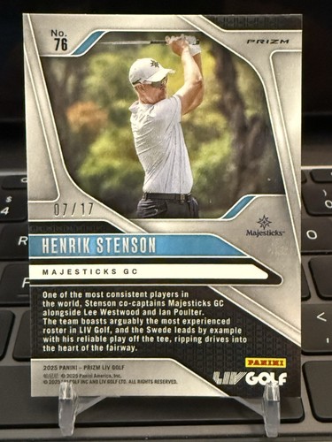 2025 Panini Prizm LIV Golf FOTL Henrik Stenson GREEN SHIMMER /17 #20 Majesticks - Picture 2 of 2