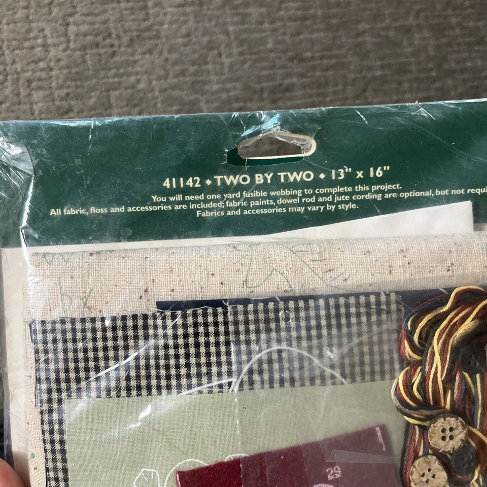 Bucilla Applique Quilt Banner Noah's Ark Bible Wall Hanging 13x16 New Vtg - Image 3 of 4