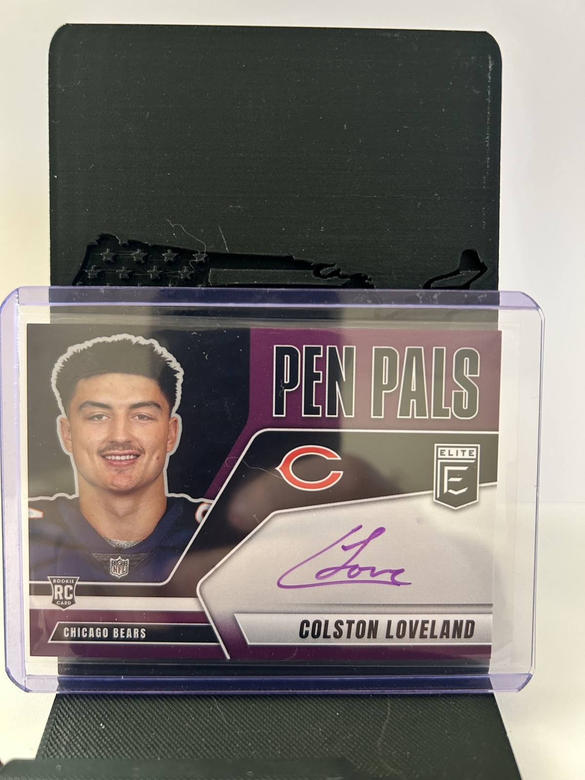 2025 Elite Colston Loveland Pen Pals Purple SP Rookie Auto