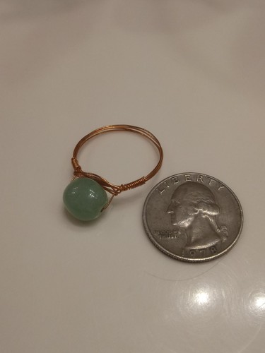 Artisan 12k Gelbgold gefüllt grüne Jade Edelstein Größe 12 - Bild 2 von 3
