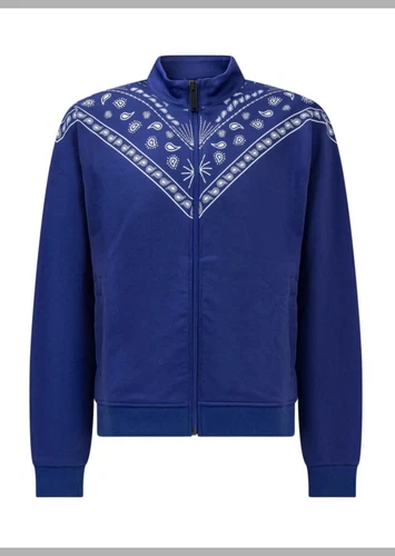 Giacca da pista Marcelo burlon blu bandana con zip