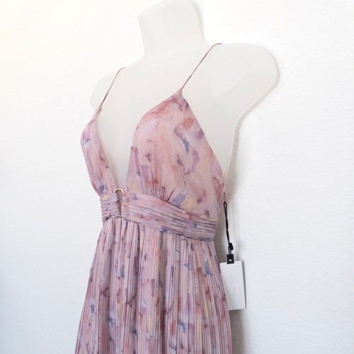 ASTR The Label Womens Dress Size M Pink Minari Pleated Maxi Boho Romantic - Picture 4 of 6