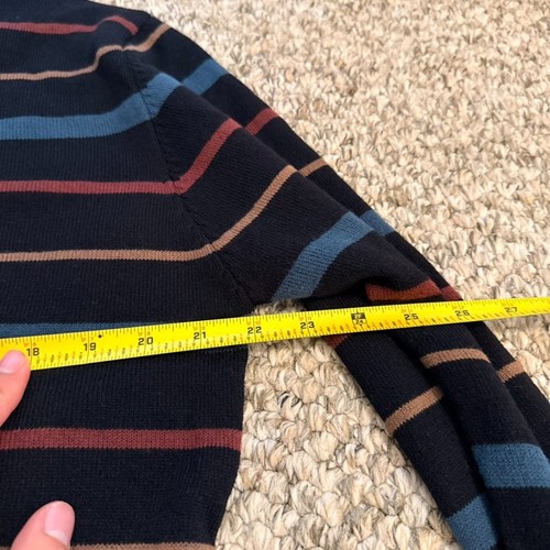 Vintage McGregor Strick Polo Pullover Large Navy Multicolor Streifen 80er Preppy Style - Bild 6 von 7