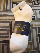 Polo Ralph Lauren 6-Pairs White Quarter Crew Socks Classic Sport Men  s Sz 6-12.5