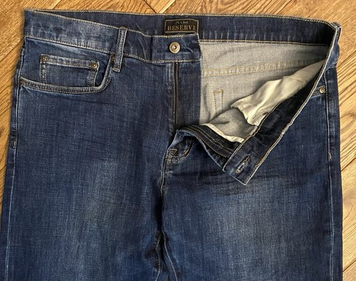 Jos A Bank Reserve Mens Jeans 38 x 32 Traditional Fit Stretch Zip Fly Dark Wash - Picture 4 of 11