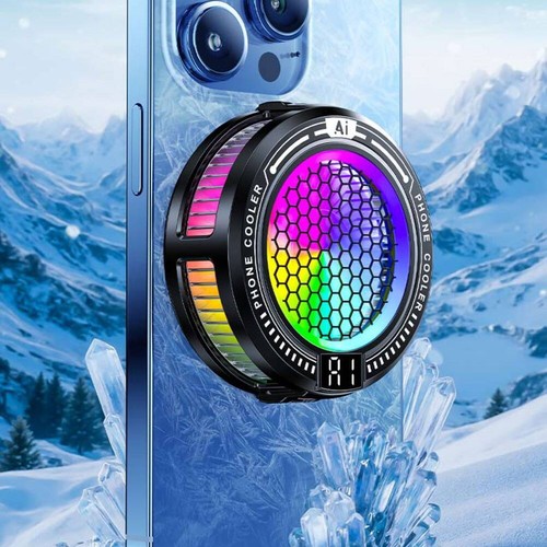 Verstellbare tragbare Telefonkühler mit RGB-Beleuchtung und einfacher Installat - Zdjęcie 3 z 8