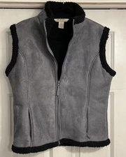 10,000 Ft Above Sea Level Fleece Lined Men's Medium Gray Vest Full Zip