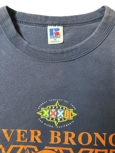 T-shirt vintage 1998 Broncos Super Bowl Russell atletica taglia extra large - Foto 2 di 4