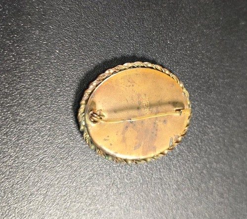 Spilla micro mosaico in ottone italiana vintage - Foto 3 di 6