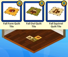 2020 Webkinz 3-pc Fall Fest Soda: Fall Farrm  Fall Owl  Fall Squirrel Quilt