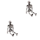  2 Pieces Halloween Decor Indoor Props Skeleton Adornment Simulated