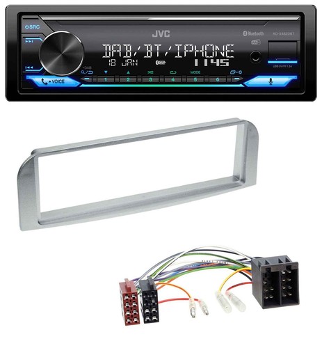 JVC Bluetooth DAB USB MP3 Autoradio für Alfa Romeo 147, GT - silbergrau