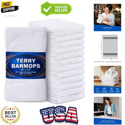 Terry Bar Mops 14'' x 17'' 12 Pack - Cotton Bar Towels, Kitchen Towels, Cleanin...