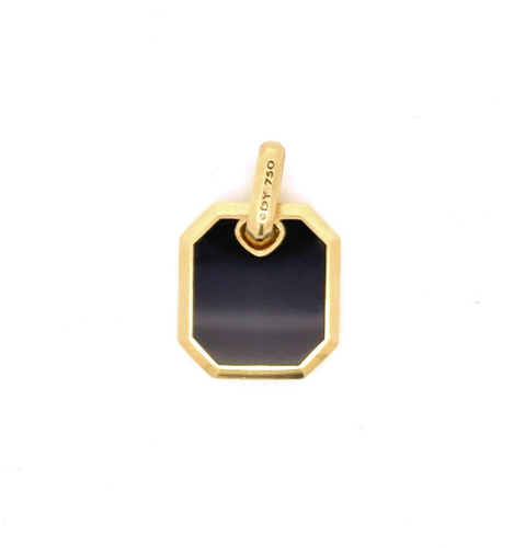 David Yurman 18K Gelbgold und schwarzer Onyx achteckiger Amulett Anhänger (ohne Kette)