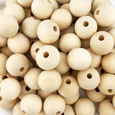 50 Pieces Unfinished round Wood Beads with Hole, Natural Wood Loose Spacer Beads
