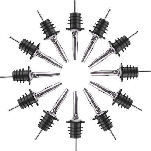 12PCS Stainless Steel Liquor Bottle Pour Spouts Speed Pourers Tapered Spout - Picture 1 of 5