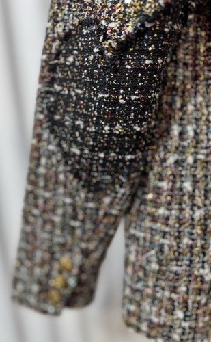 Kerri Rosenthal NWT Happy Hour Boucle Blazer Size Small in Black/Multi Tweed - Picture 5 of 9