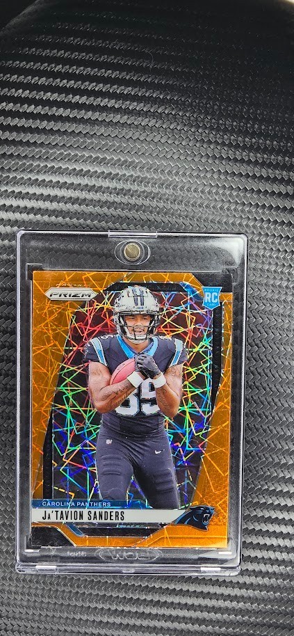 2024 Panini Prizm Ja'Tavion Sanders Orange Lazer Rookie