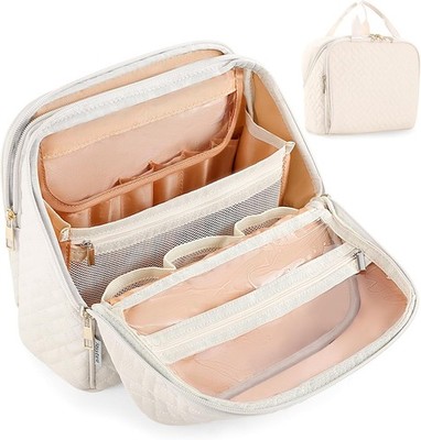Makeup Bag, Lar acity with Room for Brushes and Mirror, Travel Makeup