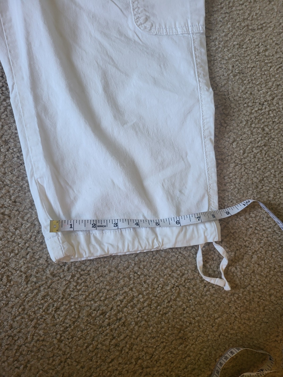 Women's Lee Mid Rise Cotton Cargo Capri Pants Size 10M White image 8