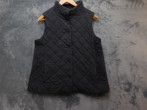 Eileen Fisher Weste Damen-Mittelgrau, gestepptes ärmelloses Baumwoll-Puffer-Shirt mit hohem Halsausschnitt - Bild 1 von 15