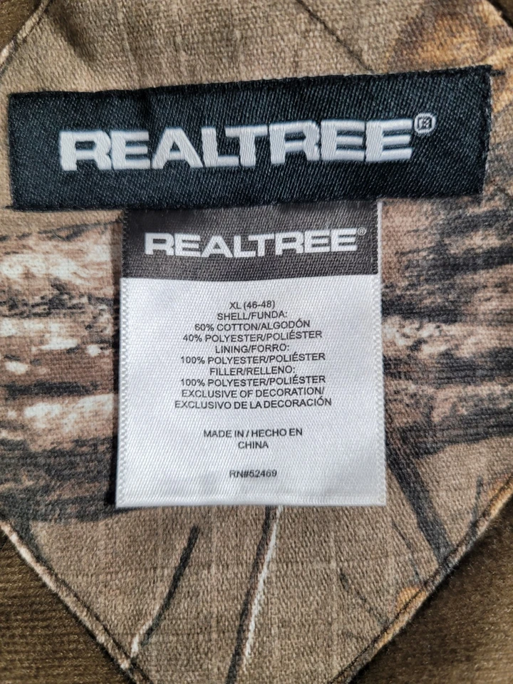 Real Tree Xtra Camo Insulated Hooded Hunting Jacket Mens Size XL 46-48 - Image 3 of 4