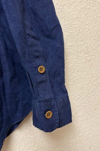 Polo Ralph Lauren Men’s Blue Button Up Beach Resort Linen Long Sleeve Sz M - Picture 7 of 8