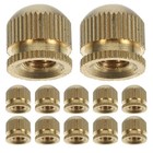  12 Pcs Copper Flower Branch Hanging Plate Nuts Finials for Lamps Polished Brass