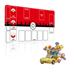 Pokemon TCG/CCG Playmat 1 Player Board Game Mat Pokéball 24"X12" Rubber Mousepad