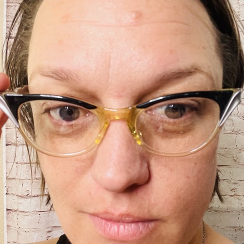 Vintage Aluminum & Plastic Frame Women's Mid Century Cat Eye Eyeglasses USA - Picture 12 of 14