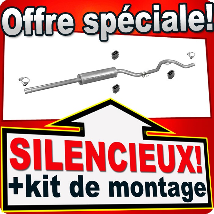 Silencieux intermédiaire Opel Vectra C 2.2 en acier aluminisé haute résistance