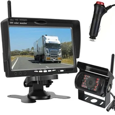 Wireless Backup Camera 7" Monitor for 12V-24V Caravan Truck  Rear View Reverse