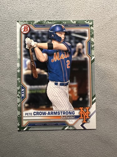 2021 Bowman Prospects Pete Crow-Armstrong Camo Variation SP #BP-22 Mets Cubs