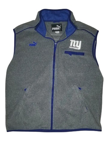 Herren XL NFL NY Giants Fleece Weste Puma Reißverschluss Reißverschlusstaschen grau Fußball - Bild 1 von 10