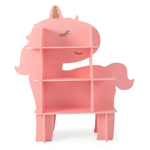 Unicorn Bookcase for Kids 3-Tier Toy Storage Organizer w/ Open Storage Shelves - Imagen 1 de 8