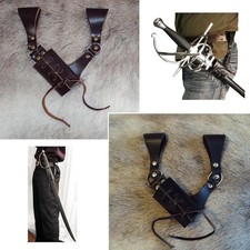Black or Brown Leather Adjustable Sword Frog Costume Re-enactment Stage LARP