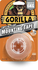 Gorilla Heavy Duty Mounting Tape Double Sided Weatherproof Crystal Clear Fix NEW