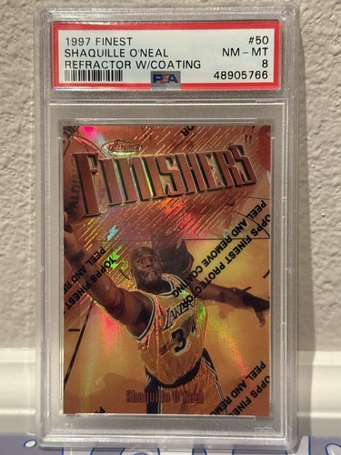 Shaquille O’Neal PSA 8 refractor 1997-98 Topps Finest #50 - Imagen 1 de 2