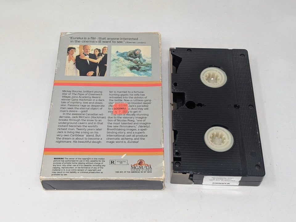 Eureka VHS 1983 MGM Bookbox Big Box Silver Box Original Release Classic Movie - Image 3 of 4