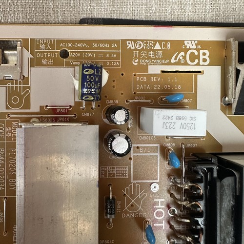 Samsung BN44-01203A Power Supply Board P17020S_BDY for LS34C650TANXGO - Photo 3/4