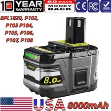 8.0Ah 18V Battery P106 One Plus For RYOBI 18 Volt High Capacity Lithium-Ion New