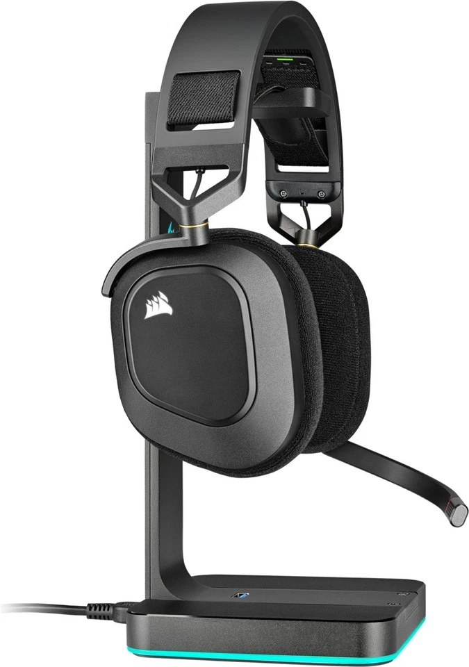 Corsair HS80 RGB Wireless carbon Gaming Headset Dolby Atmos PC Mac PS5 PS4 iCUE - Bild 3 von 4