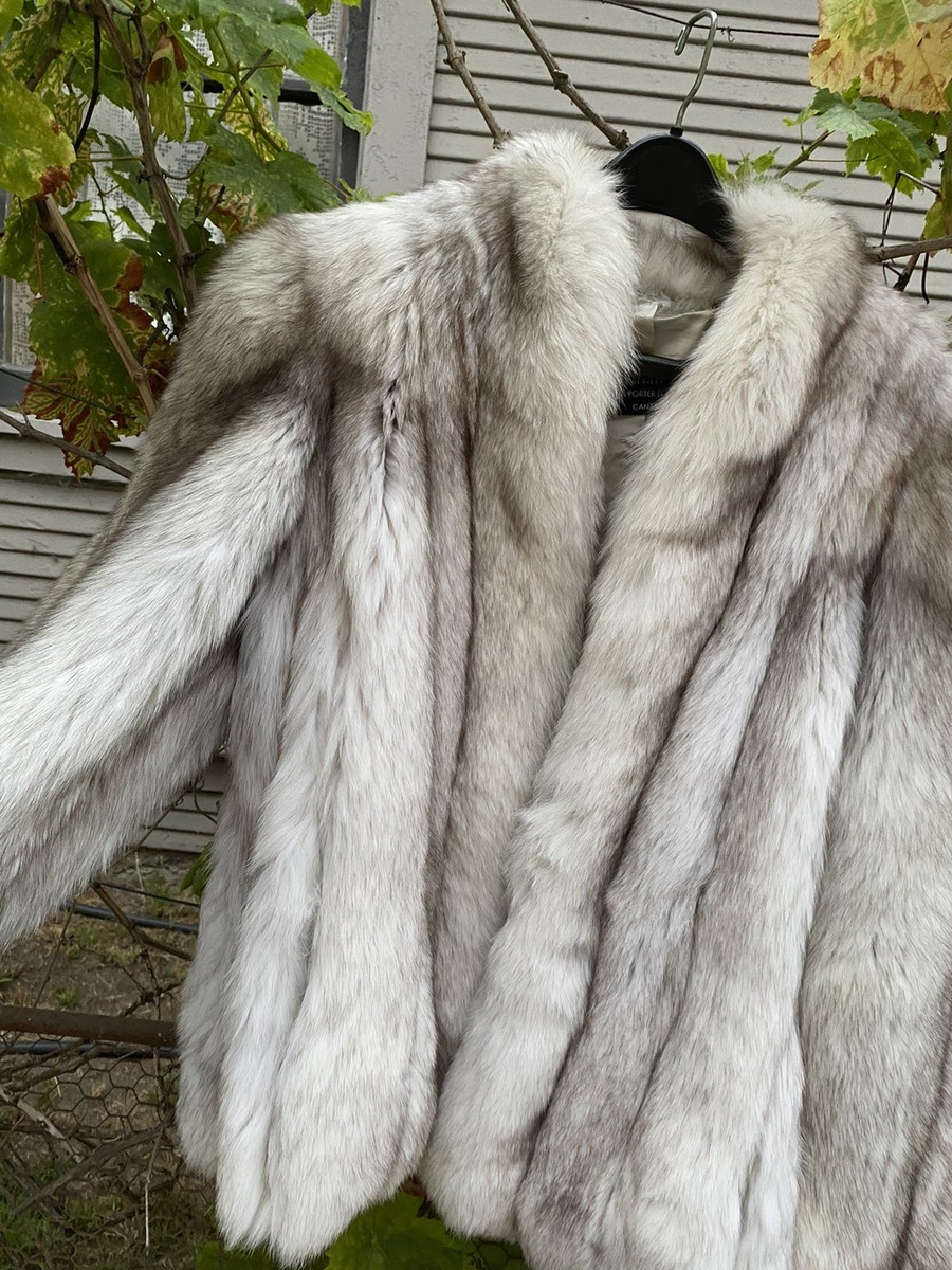 Vintage Christian Dior Pret A Porter Short Silver Fox Fur Coat Sz