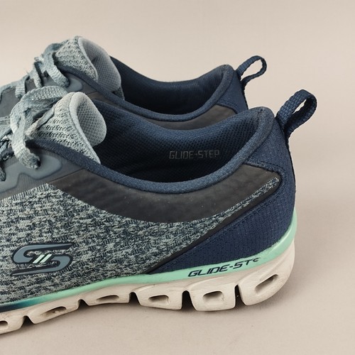 Skechers Trainers Womens 6 Blue Mesh Lace Up Comfort Running Walking Glide Step - Picture 6 of 14