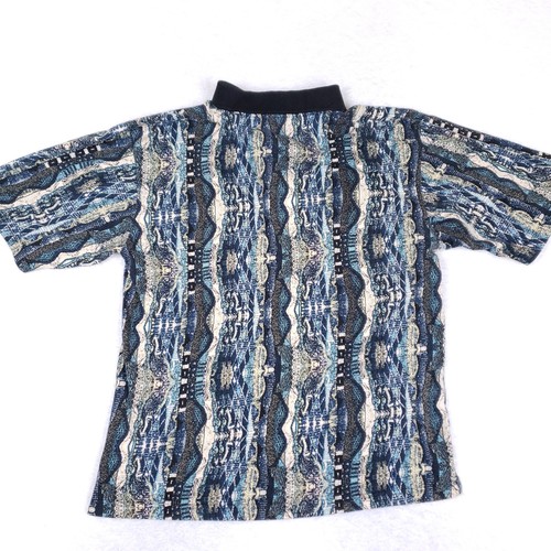 Chemise vintage WinnerMate années 90 polo grand motif bleu art papa rétro resort golf - Photo 5/7