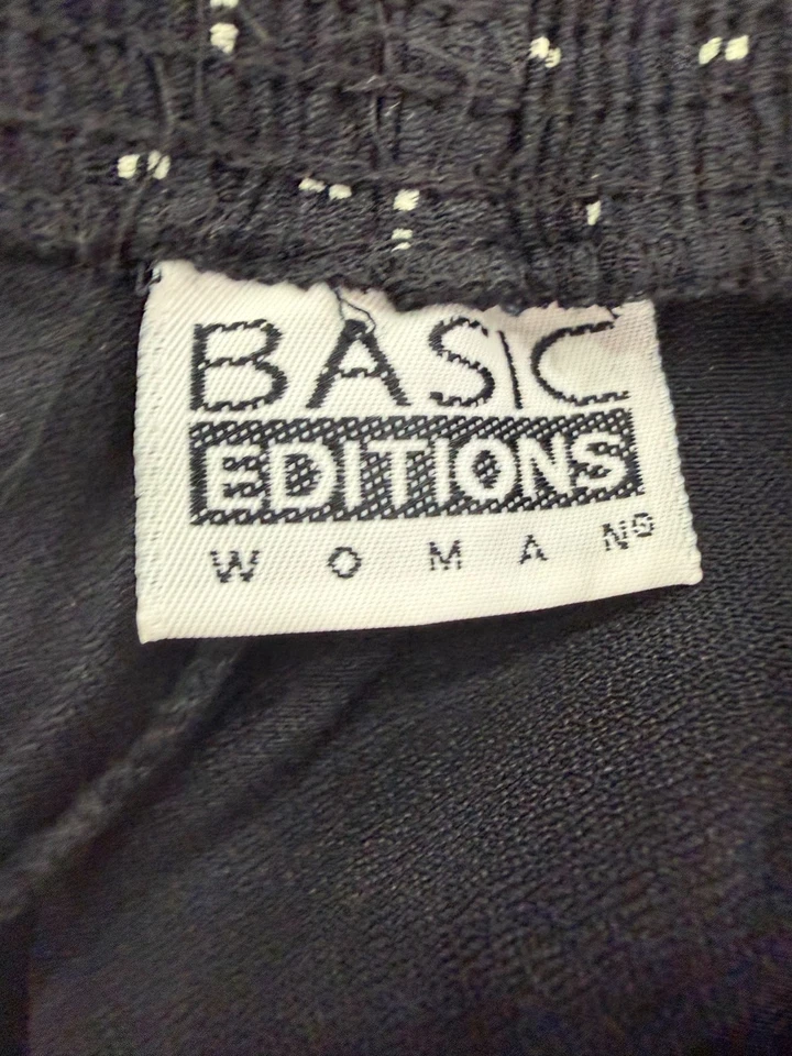 Pantalones negros estampados Basic Editions para mujer 1X acetato y rayón Foto 4 de 4
