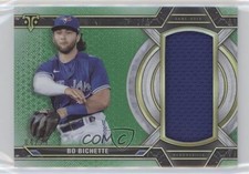 2021 Topps Triple Threads Single Jumbo Relics Emerald /27 Bo Bichette #SJR-BBI